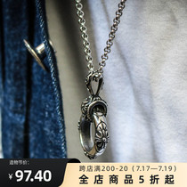 ROADLATIVE ORIGINAL DESIGN PETALS VINTAGE MADE OLD RING PENDANT HIP Hop PERSONALITY STREET TITANIUM STEEL NECKLACE for MEN