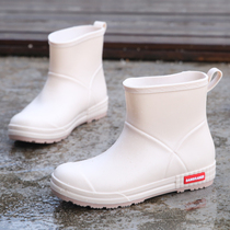 Thick Bottom Fashion Rain Shoes Male Midcylinder Non-slip Kitchen Rain Boots Outdoor Fishing Car Wash Waterproof Short Cylinder Mens Rubber Shoes