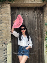 Anita Wood Fan Custom Folding Fan Dance Fan Styling Fan Hanfu Prop Small Bull Head Fan Fan Child Ancient Wind