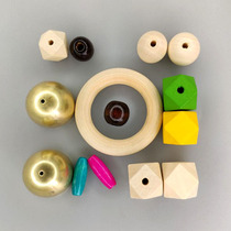 diy jewelry accessories color wood beads original wood color octagonal wood beads deep coffee copper wind chimes dream net shell hanging ornaments