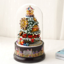 European style childrens handmade DIY gift creative rotating music box music box Sky City birthday DIY gift