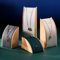 Wooden curved necklace display rack pendant storage rack jewelry rack jewelry display props necklace three-piece set