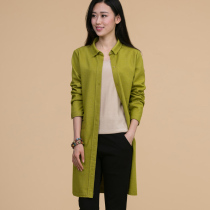 Phoenix color 2021 autumn new womens woolen coat fashion thin woolen coat long Korean casual thin