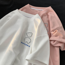 Big code Huffg short sleeve t-shirt woman 2022 New Fat mm Summer Korean version loose half sleeves Chains 200 catty