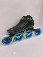 Коньки 雪豹竞速轮滑鞋 高级脱位冰刀鞋 互换冰刀轮滑 专业大道速滑鞋轮