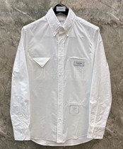 Xiaomin tide Thom Browne Spring and summer TB pocket decoration Chest logo shirt Mens and womens shirt jacket