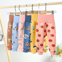 Baby high waist pants baby high waist belly pants men and women children warm pants plus velvet padded padded leggings spring and winter