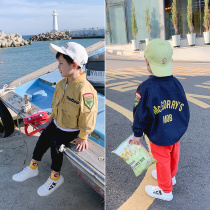 Boys spring and autumn jackets casual tops zipper shirts childrens Korean spring jackets boys baby foreign-style childrens clothing