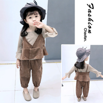 Female Baby Suit Baby Suit 0-1-2-3-4 Year Old Girl Spring Autumn Dress Girl 3 sets of foreign air Korean version