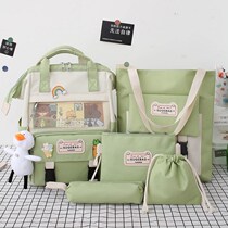 Double Shoulder Bag High School Students Book Five Sets Schoolbags Schoolgirls Han Edition School Bag Women Ins Bag Large Capacity Mommy Bag