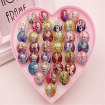 Childrens ring cute cartoon love boxed Princess ring ring ring ring little girl birthday gift toy jewelry