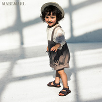 MARLMARL BABY TWO-WEARING BACK Pants Boy Shorts Pure Color Casual Broadlegged Walnuts Pants shorts02