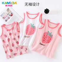Kamata girl vest wearing cotton thin baby Summer Girl bottoming vest grass cotton summer girl