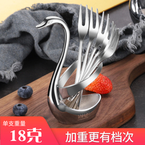 304 Stainless Steel Fruit Fork Suit Creative Cute Fork Small Home Fruit Sign Fruit Inserts Cake Sweet Spoons