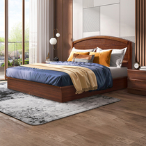 Clearance Tiantan furniture elm wood board Wood combined bed 1 8 meters modern simple double bed with drawer air pressure bed