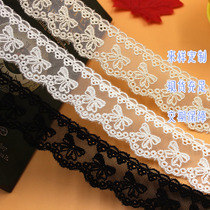 Popular 3 5cm wide lace environmental protection black and white rice apricot cute butterfly cotton thread mesh embroidery childrens clothing accessories