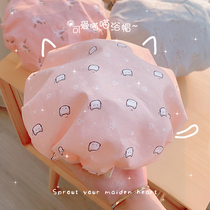 Double shower cap female waterproof bath cap summer kitchen headgear anti-oil smoke womens fashion hair mask special bath hat