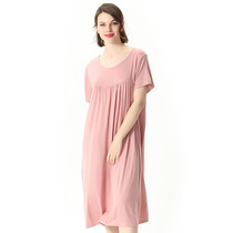 Gats up for code sleeping dress cotton fat mm2 loose home short sleeve T-shirt with dress mom Sleeping woman Summer thin