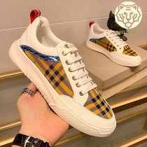 New European Station Casual Shoes Luxury Mens Shoes Trends Embossing Small White Shoes Boomers 100 Hitch Genuine Leather Board Shoes Men