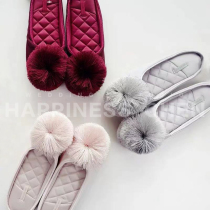 Nordic style shallow mouth silky tassel slippers indoor non-slip soft bottom home slippers morning robe matching