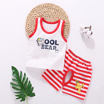 Baby Summer thin style suit small and medium childrens baby summer clothing thin section 1 year 2 boys foreign air 3 vest shorts