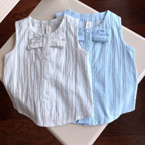 XMBB cotton girls sleeveless shirt baby Summer T-shirt thin top-4 9