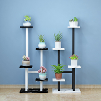 Balcony Flower Shelf Living-room TV Cabinet Side Net Red Multilayer Rack Solid Wood Provincial Space Multi-Meat Green Flower Pots Shelf Floor Style