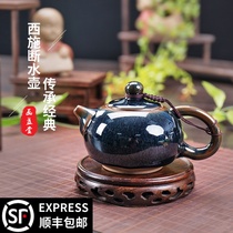 Painting Lantern Hall Jianyang Jianzhu Teapot Famous pure handmade raw ore Authentic Xishi broken kettle Household Kung Fu tea set