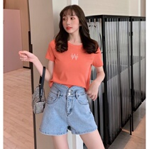  DAMAI original design womens top 2021 summer new T-shirt short-sleeved western style simple generous temperament comfortable