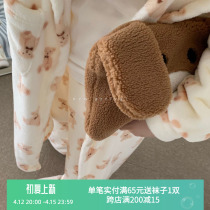 New Cubs Pro-Skin Flannel Suede Home Suit Soft Suede Home Suit Sleeping Pants Two Pieces of Sleeping Pants