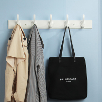 Wall row of crochet strip clothes in door rear cloak hook free from punching bedroom wall-mounted wall solid wood hanging hanger