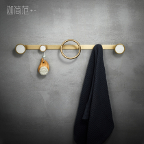 Free-to-punch Xuanguan brass hanging clothes hookaters on the wall wall-mounted Eurostyle hanging clothes hanger light lavish room door rear hook