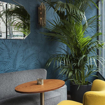 Imported Belgium wallpaper Nordic French Southeast Asian style palm leaf relief living room sofa background wallpaper