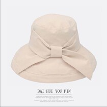 Fishermans hat female summer Korean version of Japanese Joker Net Red fashion sun hat anti-ultraviolet sunscreen bow hat