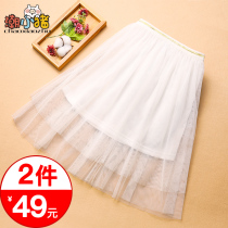 Childrens half-length dress summer 2021 new girl Summer Girl summer dress middle-aged girl foreign-style Joker princess skirt