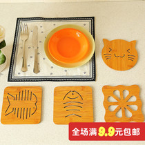 Creative wooden placemats thermal mats table mats plate mats household anti-scalding mats sand pot mats bowl mats Coasters