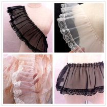 Black White Fields Garden Quality Augan Yarn Lace Side Pleats Widening Skirt Hem Wedding Dresses Lace Accessories Boutique