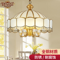 European style retro restaurant chandelier dining room pastoral all copper lamps luxury master bedroom lights room light corridor pure copper lamp
