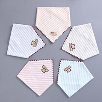 Baby saliva towel pure cotton baby colored cotton triangle towel spit milk towel double-sided neonatal bib 3 4