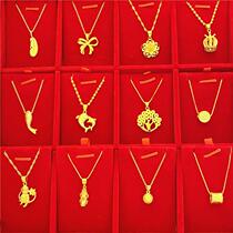 Zhou Dafu Huan USD Necklace Girl never drops color 16K True gold 24k18K gold Jewelry Fine Chain Sub