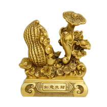 Ruyi fortune copper ornaments Pure copper Ruyi Peanut ingot copper money Home decoration Lucky Nafu Feng Shui decoration Nafu Feng Shui decoration Nafu Feng Shui decoration Nafu Feng Shui decoration Nafu Feng Shui decoration