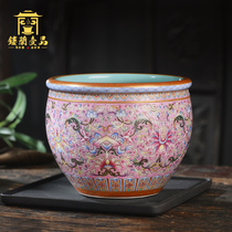 Yizhen Hall turquoise green powder treasure Xianghua washed Jingdezhen ceramics handmade tea ceremony accessories decorative ornaments