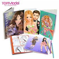 Topmodel creative painting book children painting book Girls Primary School students decompression color adult painting color