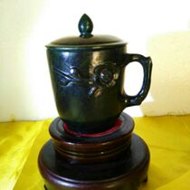 Jiuquan Luminous Cup Qilian ink Jade new tea set Gansu specialty mandarin duck Jade snake Jade large office home Cup