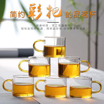 High-temperature resistant glass small tea cup colour cups heat resistant cups tea cup Kung Fu tea set High boron silicon glass Tea drinking cup