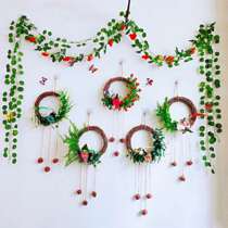 Wall hanging creative flower basket garland kindergarten ring creative materials Home floral restaurant bedroom wall hanging