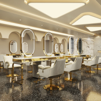 Netred barber shop double-sided marble mirror cabinet hair cabinet dedicated hair cutting table