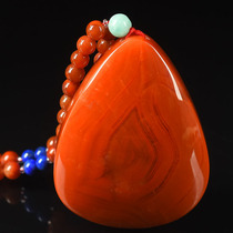60 21 grams (send south red agate necklace) nine mouth full of meat persimmon red South red agate water drop pendant