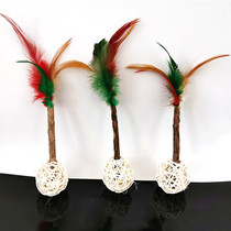 Mutianjia rattan ball feather cat toy molars clean teeth fresh breath built-in sounding Bell cat toy