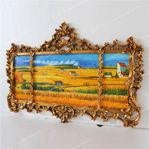 139x95 horizontal version of the living room sofa background wall dining room pure hand-painted oil painting Van Gogh wheat field yellow tropical landscape painting
